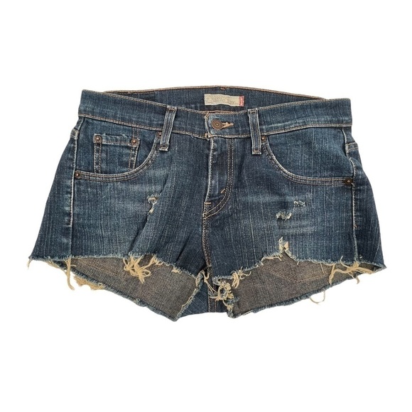 Levi's 529 Cut Off Curvy Distressed Denim Jean Shorts Size 6 Short Women's - Picture 1 of 7